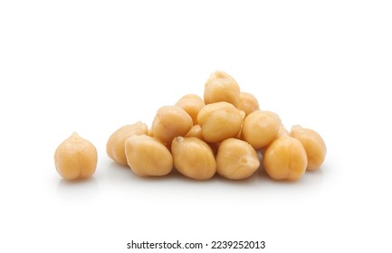 Cooked chickpea or Egyptian pea isolated on white background       