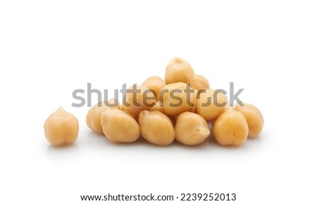 Cooked chickpea or Egyptian pea isolated on white background       