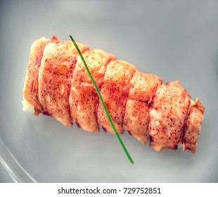 Cooked Lobster Tail Isolated Boston Rock Lobster