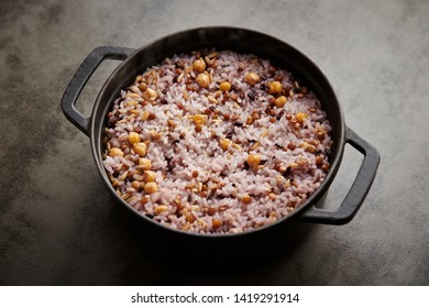 Cooked Multi Grain Rice In Pot 