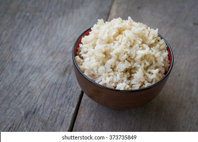 Cooked Organic Brown Rice In A Bowl 