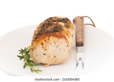 Cooked Pork Roast Isolated On A White Background