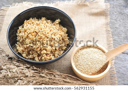 cooked quinoa in a bowl.
