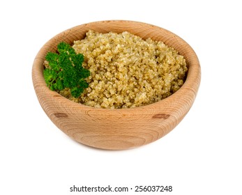 Cooked Quinoa In A Bowl Isolated