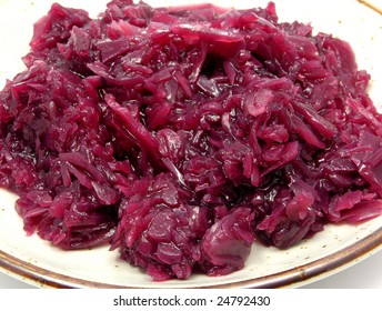 Cooked Red Cabbage Arranged On A Plate