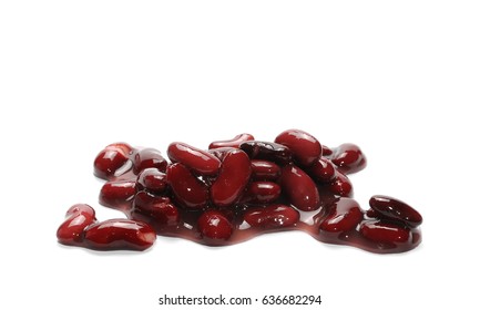 Cooked Red Kidney Beans Isolated On White Background