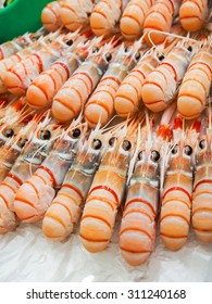 Cooked Scampi At Seafood Sydney Market, Australia