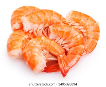 Cooked Shrimp Isolated On White Background