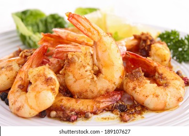 Cooked Shrimp And Parsley