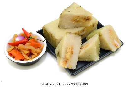 Cooked square glutinous rice cake, Vietnamese new year food