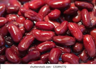 Cooked Sweet Red Beans With Selective Focus