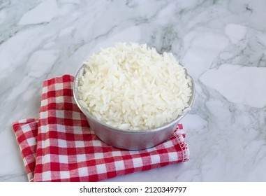 Cooked White Rice Served In A Cup Thai Jasmine Rice Is A Particularly Fine, Medium-grain Type Of Rice. It Is Fragrant When Cooked, Hence The Name. The Polished White Rice 