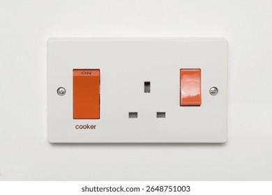 Cooker switch and UK plug socket.