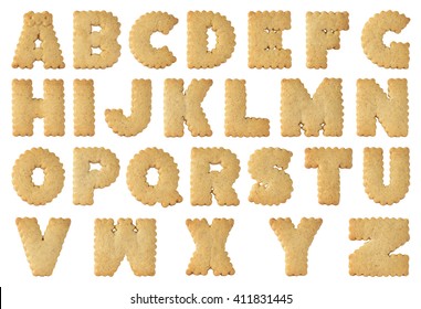 Cookie Alphabet A-Z Isolated On White Background.with Clipping Path