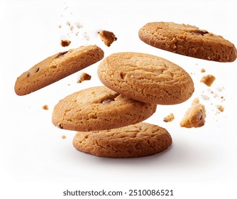 cookie, bite, background, food, isolated, chocolate, white, creative, candy, dessert, sugar, meal, snack, eating, pastry, biscuit, calories, sweet, chips, biscuits, crisp, motion, flying, baked goods, - Powered by Shutterstock