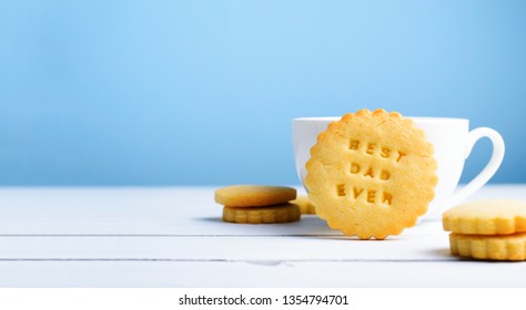 Cookie And Coffee Mug, Best Dad Ever, Happy Father's Day Concept