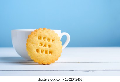 Cookie And Coffee Mug, Best Dad Ever, Happy Father's Day Concept