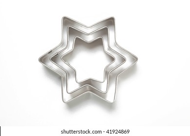 cookie cutters on white background