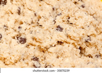 A Cookie Dough Detail With Wood Spoon