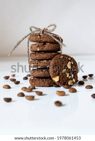 Similar – Image, Stock Photo round chocolate chip cookies