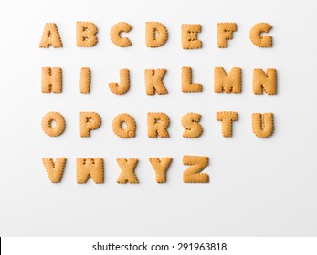 Cookie Letter Alphabet On White Background