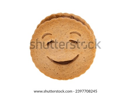 cookie smiley isolated on white background