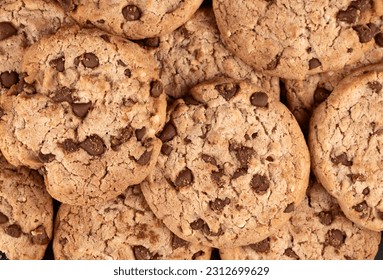 Cookies background. Chocolate chips biscuits texture background. Close up. - Powered by Shutterstock