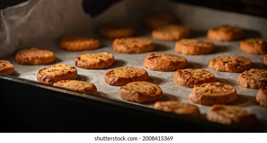 Cookies Baking In An Oven