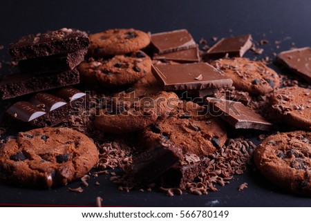 cookies with chocolate and chocolate