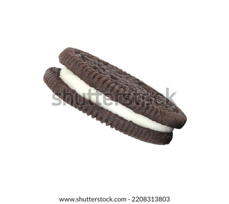 cookies chocolate with cream filling between isolated on white background clipping path