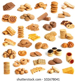 Cookies collection on a white background