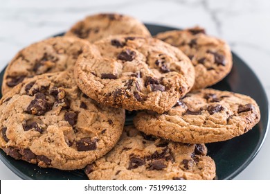 cookies with dark chocolate chips on plate