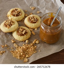 Cookies With Salted Caramel And Peanuts