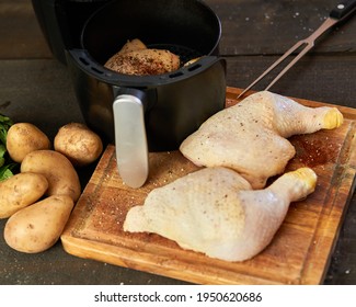 Cooking Chicken Thighs With Spices In An Air Fryer