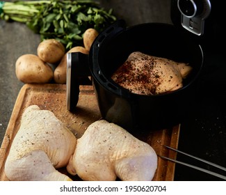 Cooking Chicken Thighs With Spices In An Air Fryer