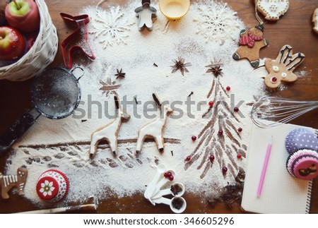 Cooking Christmas Ginger Cookies Cupcakes Cookie Cutters Deer Teapots Cooking Christmas Ginger Cookies Cupcakes Cookie Cutters Deer Teapots