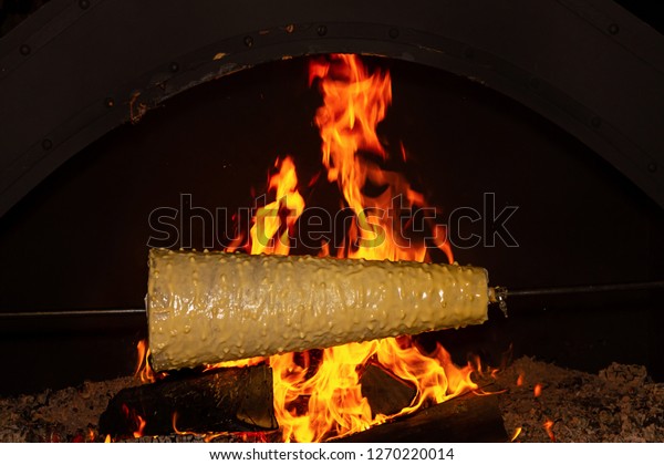 Cooking Dessert Traditional Shakotis Lithuania Poland Stock Photo