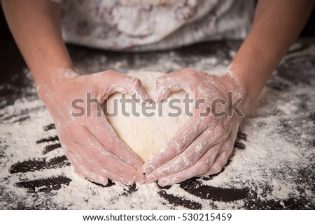Similar – Image, Stock Photo Preparing Handmade Pizza in a Pizzeria Kitchen