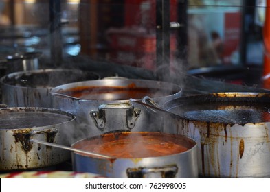 Cooking Mole In A Market In Oaxaca Mexico