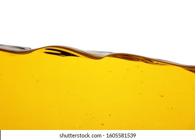 Cooking Oil Flow Isolated On White. Color Liquid