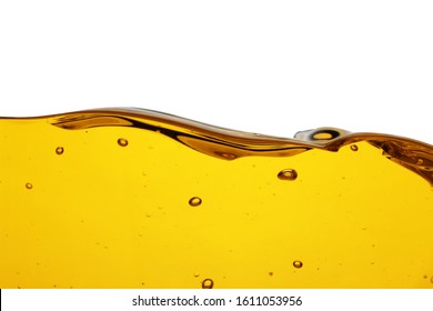 Cooking Oil Flow Isolated On White. Color Liquid