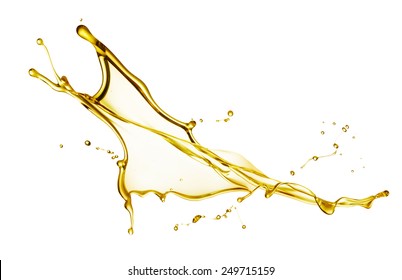 Cooking Oil Splashing Isolated On White Background