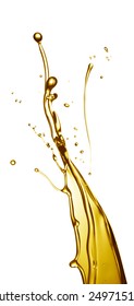 Cooking Oil Splashing Isolated On White Background