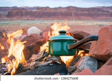 Cooking Over A Campfire, And Camping In The Desert 