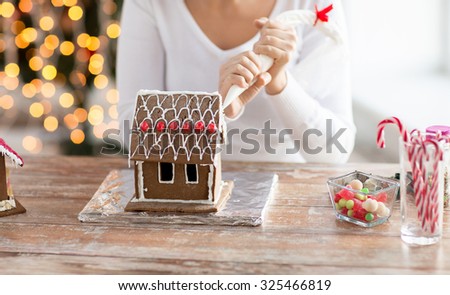 Similar – Image, Stock Photo Gingerbread girl cookie and little boy cookie. Christmas concept