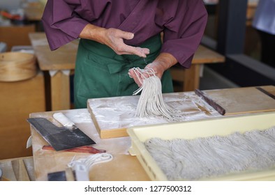 Cooking Person Making Soba Noodles