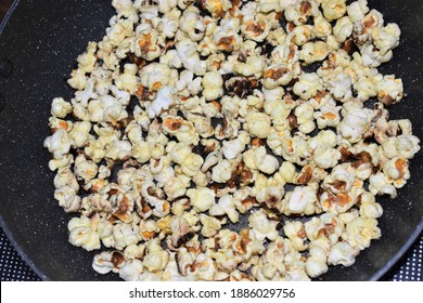 Cooking Popcorn On Electrical Stove Selective Focus