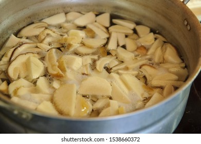 
Cooking Porcini Mushroom Soup In The Kitchen