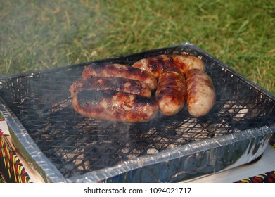 Cooking Sausages On Disposable Bbq