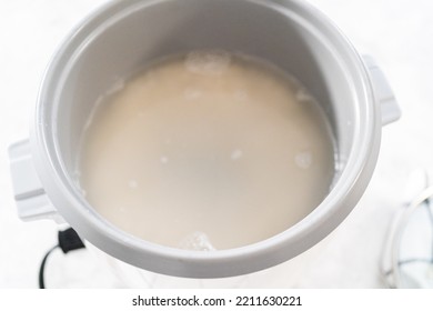 Cooking White Rice In A Rice Cooker.